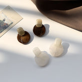 Premium brown resin round earrings